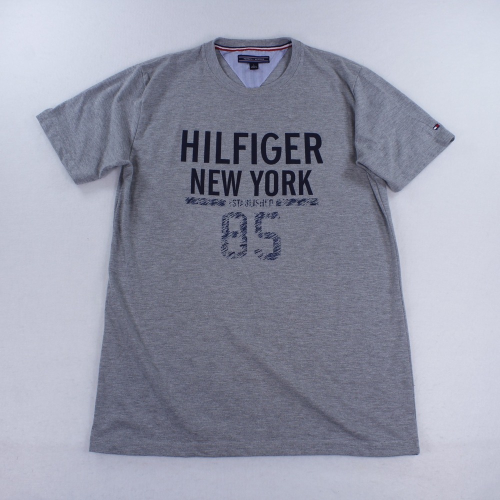 Tommy Hilfiger Grey Graphic Tee Shirt New York 85 Established Men's Size L
